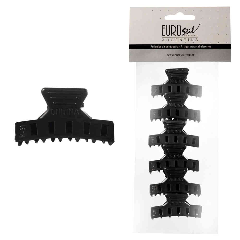 Broches Plástico Pequeños Negro x6un